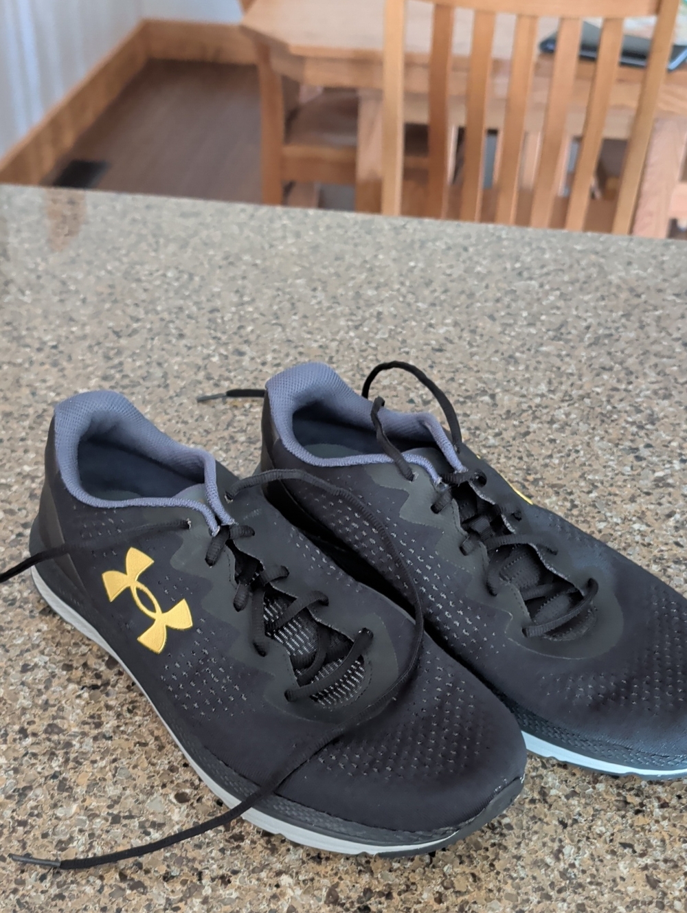 Men's Under Armour Black Sneakers with Gold Logo